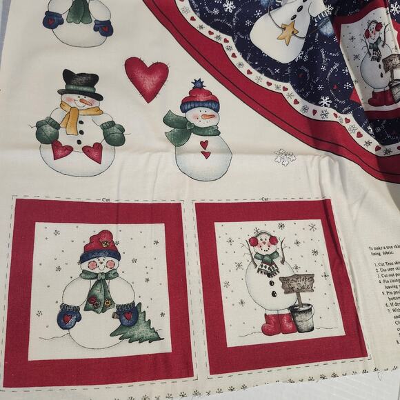 Diana Marcum For Marcus Bros. Snow Buddies Fabric Panels Christmas Tree Skirt - Picture 4 of 8